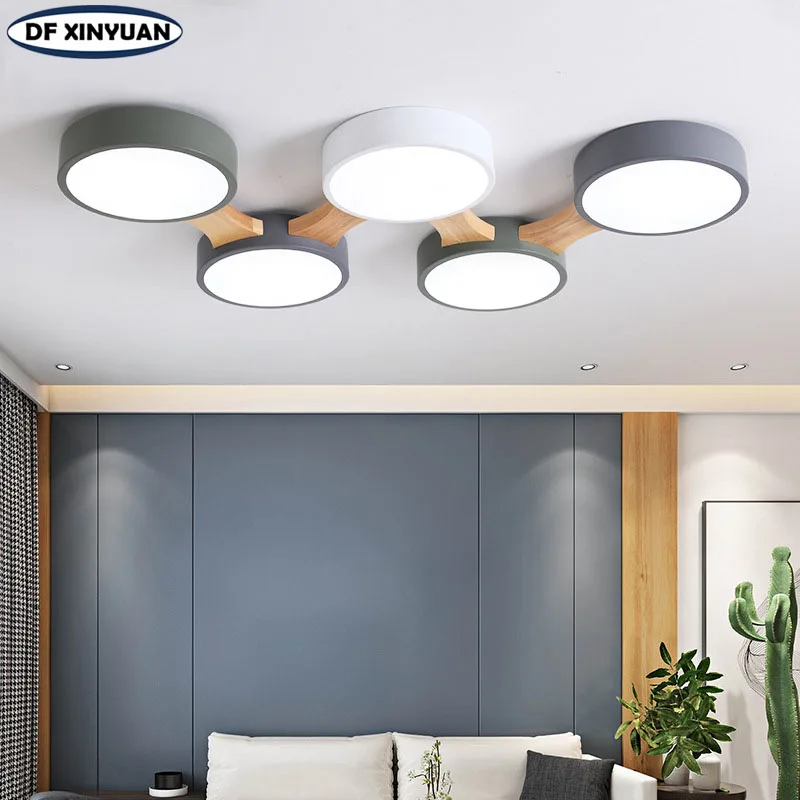nordic minimalist led ceiling lamp solid wood decorative ceiling chandelier bedroom living room hotel villa decorative lighting free global shipping
