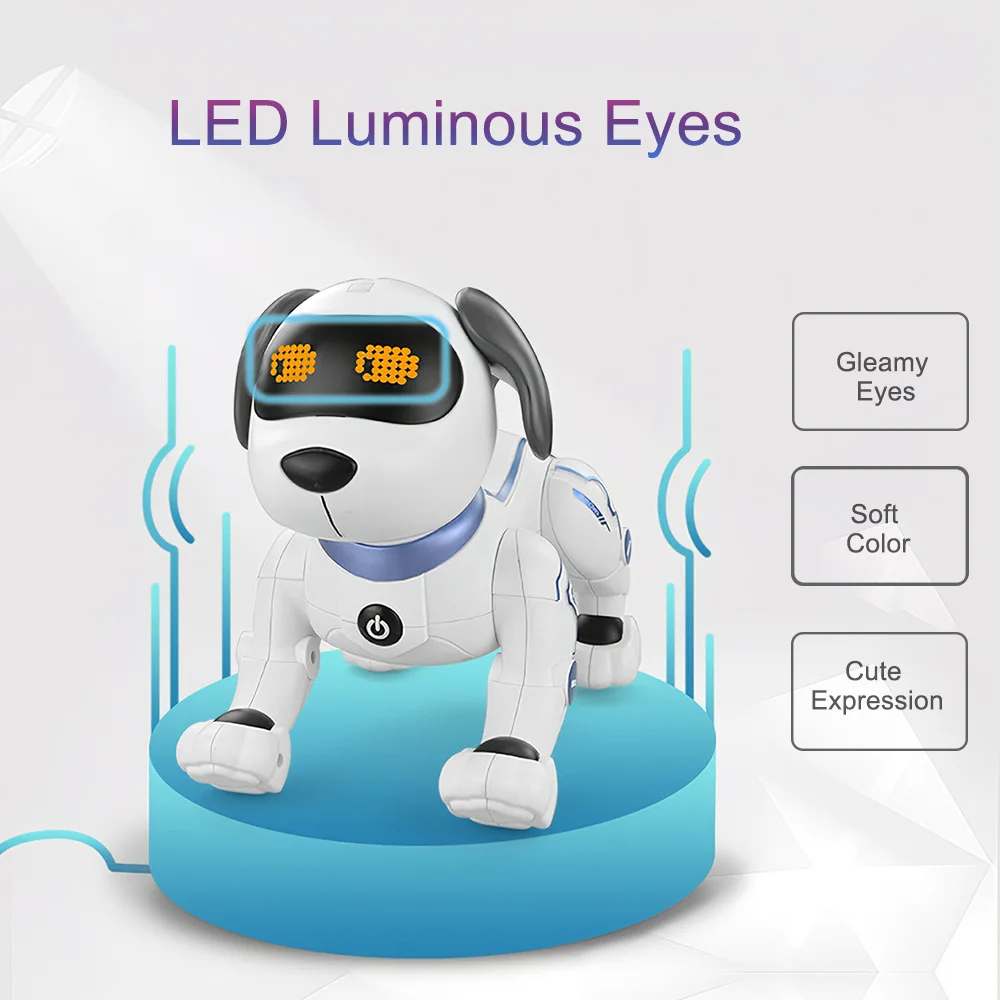 RC Electronic Robot Dog Cute cartoon pet Voice Music Song Interesting Interactive Multifunction simulation dog Toys For children | Игрушки и