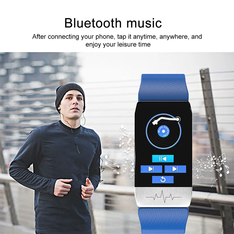 

T1S Smart Watches Hs6620D Smart Bracelet Heart Rate Blood Pressure Fitness Tracker Smart Band BT 4.0 Smartwatch 1.14 Inch IP67