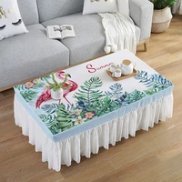 northern europe lace table cloth flamingo chiffon living room sofa coffee table dustproof cover home decor tablecloth tapetes