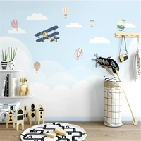 mlofi custom 3d wallpaper wall cloth hand painted cartoon aircraft childrens room sofa tv background wall painting