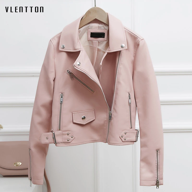 Куртка женская из искусственной кожи шикарный Байкерский пиджак на молнии с