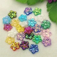 100pcs 12mm flowers ab color acrylic rhinestone flatback beads