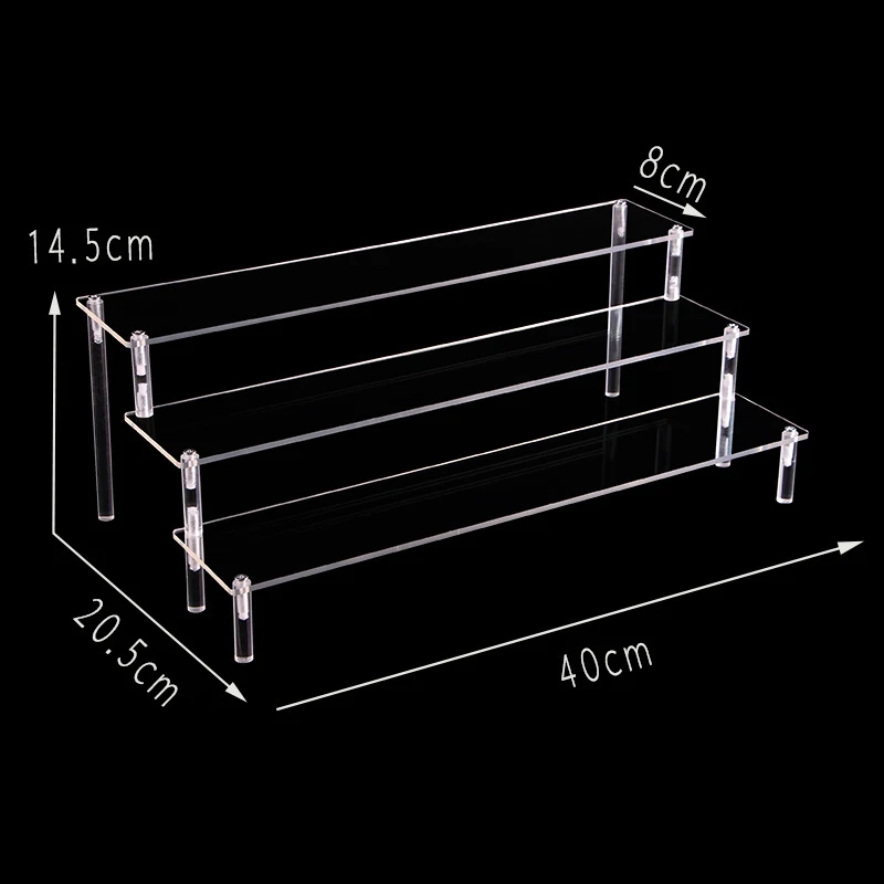 

Clear acrylic cosmetics storage rack detachable Cartoon character ladder frame holder toy car model purse perfume display stand