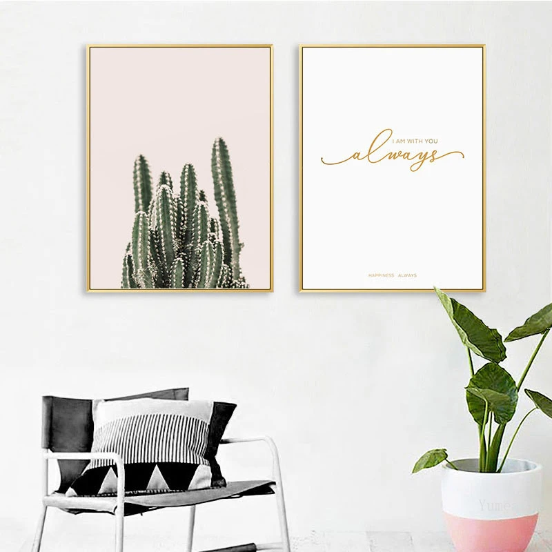 Скандинавский пейзаж холст настенный плакат современный стиль океан кактус