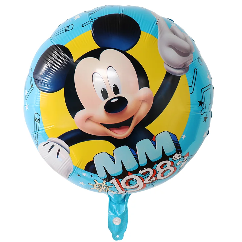 

10Pcs 18inch Mickey Minnie Mouse Helium Balloons Cartoon Round Heart Foil Balloon Birthday Party Decor Kids 1st Toys Air Globos