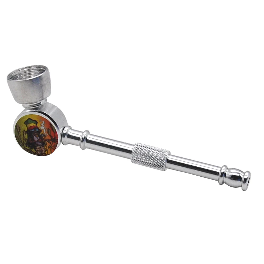 HONEYPUFF Metal Smoking Pipe Jamaica Reggae Metal BOB MARLEY Smoking Pipe Tobacco Pipes - Color: BOB-DaiMao