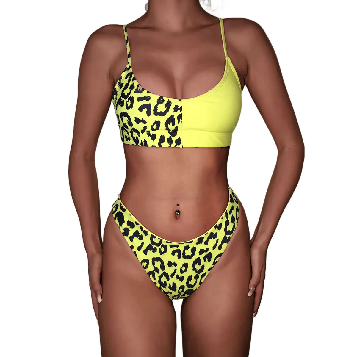 Женский сексуальный комплект бикини с леопардовым принтом купальник пуш ап