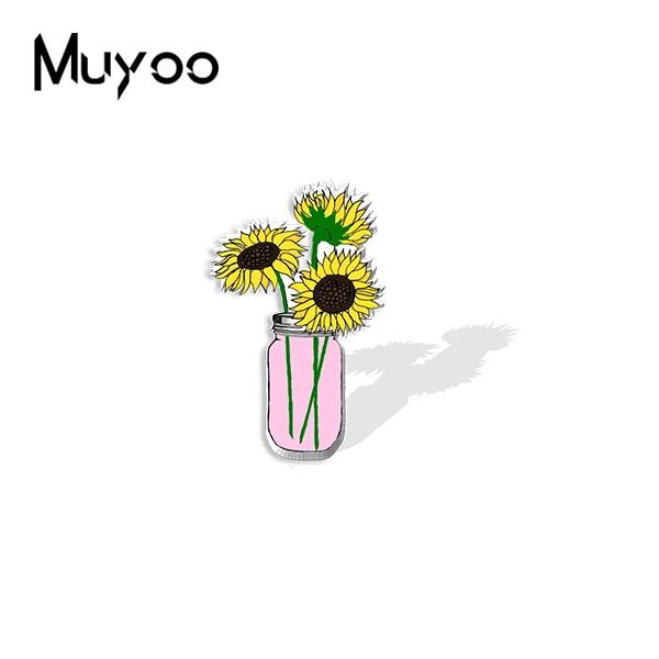 Булавки для одежды из эпоксидной смолы с цветами маргаритки и подсолнуха в