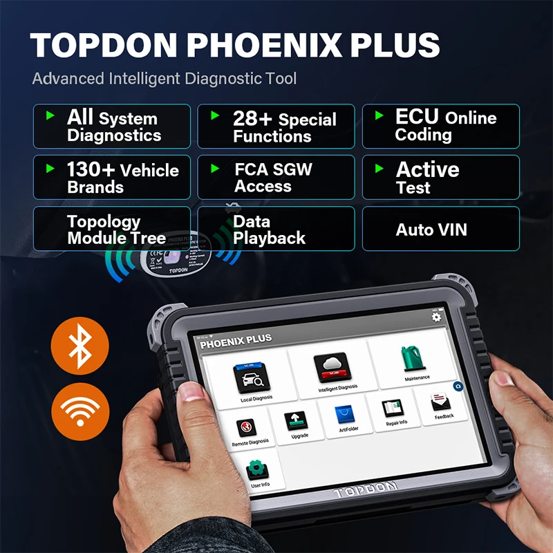Автомобильный диагностический инструмент Topdon Phoenix Plus сканер OBD2 для кодирования