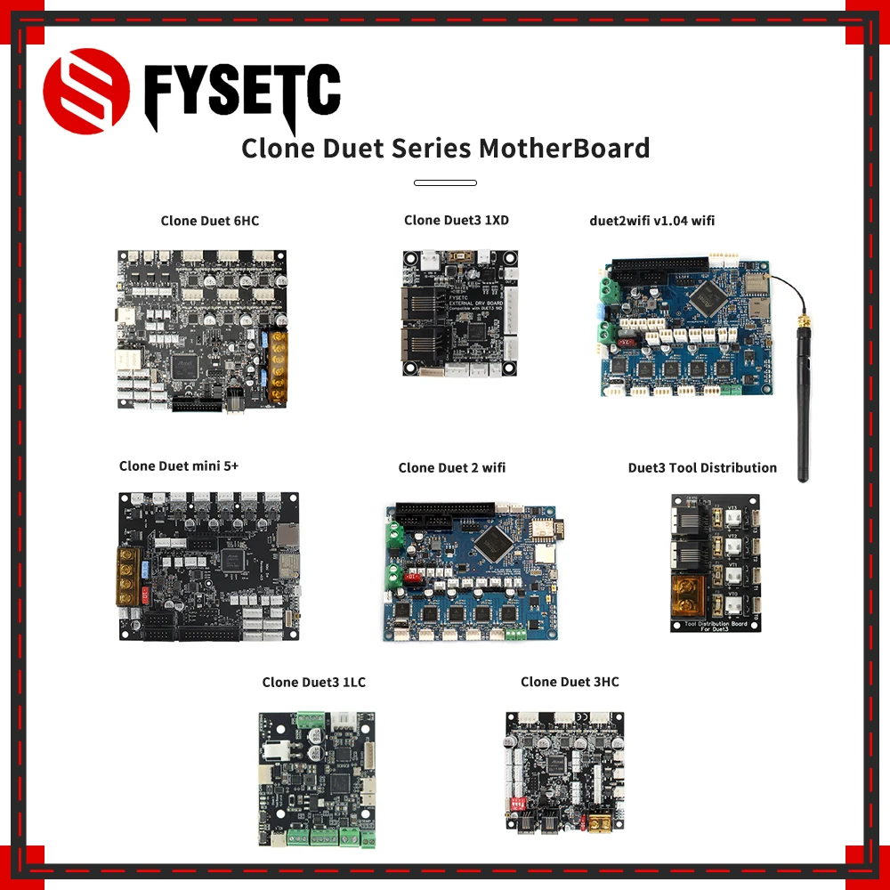 FYSETC Clone Duet 3 6HC 2 wifi v1.04 Mini5 + плата серии с 5-дюймовым 7-дюймовым экраном 4 дюйма 1XD 1LC