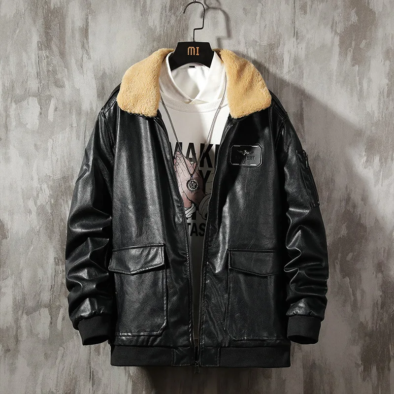 Теплая зимняя мотоциклетная куртка из искусственной кожи мужские Куртки модные