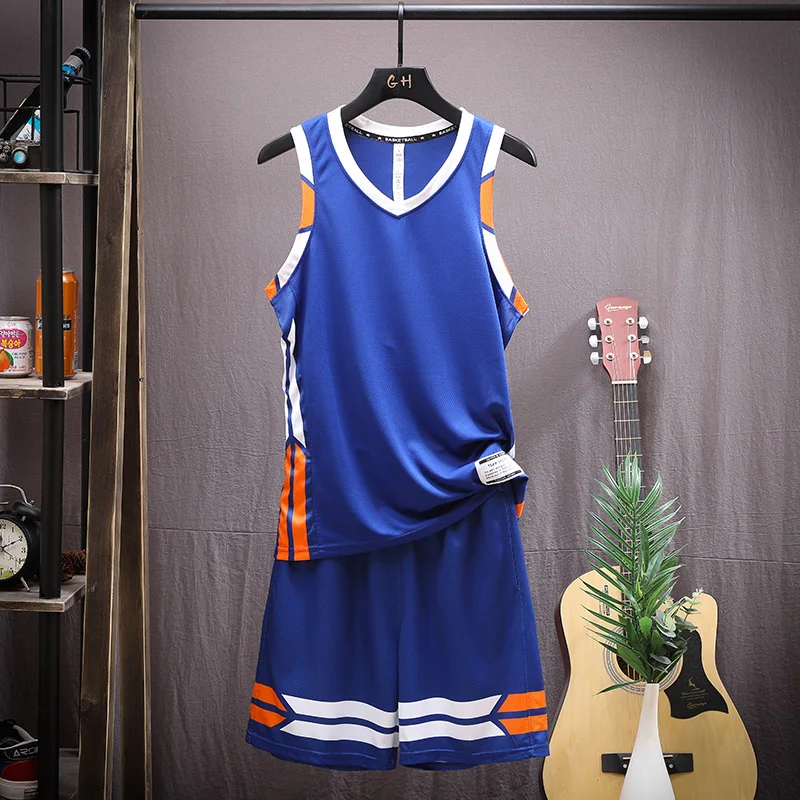 

NEW Men Basketball Jersey Shorts Set 2021 Men's Top College Top Quality Basketball Training Uniform Male Athlete Sports Kit