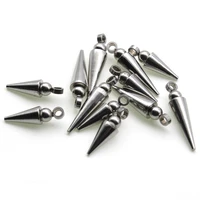 10pcslot stainless steel circular cone charms for diy jewelry making necklace bracelet pendant end beads tails charm findings