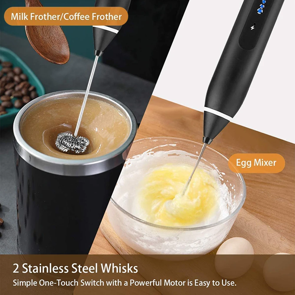3-Speeds Electric Eggs Beater Whisk Coffee Milk Foamer Cream Frother USB Rechargeable Mini Mixer Handheld Food Blender New - купить по