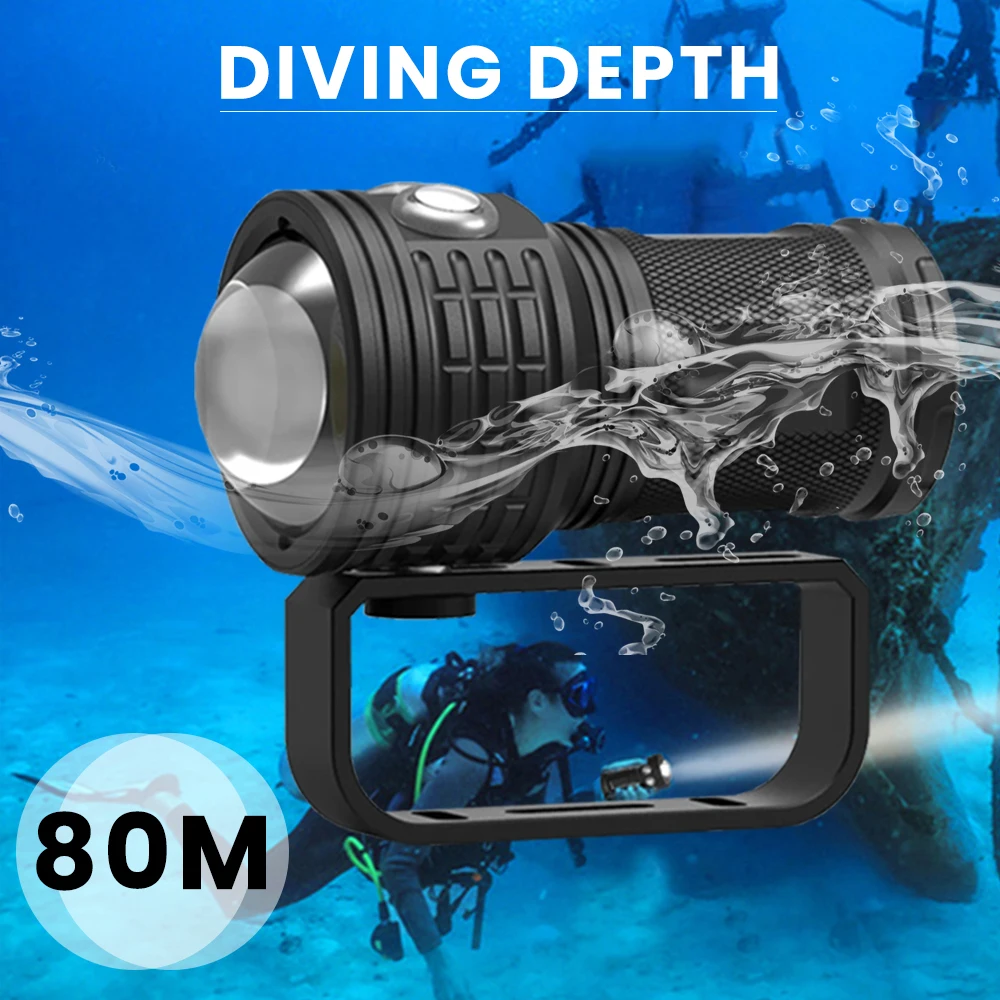 Comprar Luz De Fotografía Subacuática De Buceo Profesional, Lámpara COB De 6000LM, Cuentas, Linterna De Buceo De 120 Grados, IPX8, Resistente Al Agua, Relleno De Buceo