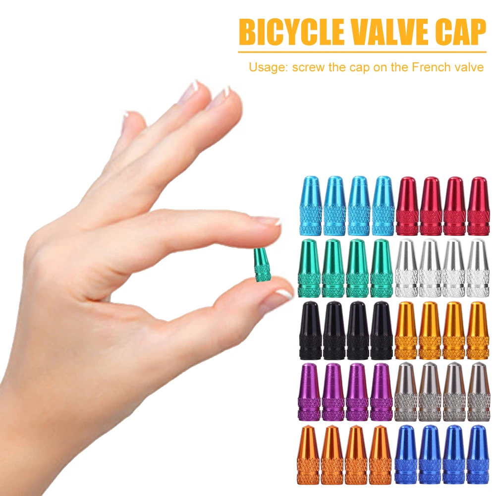

40pcs Durable Bike Tyre Valve Caps Protector Aluminum Alloy Bicycle Tire Valve Dust-proof Covers Bicycle Accessories
