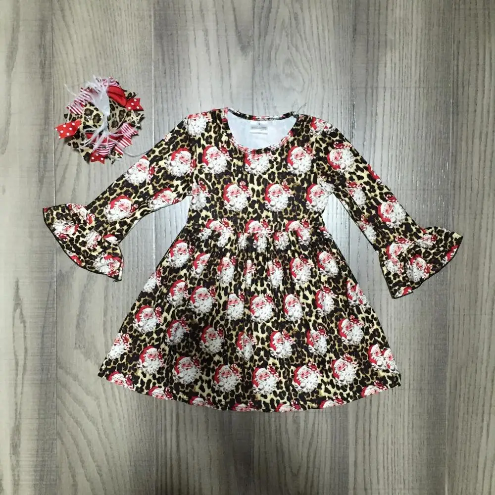 Рождественская Одежда для девочек детское Хлопковое платье на осень/зиму с