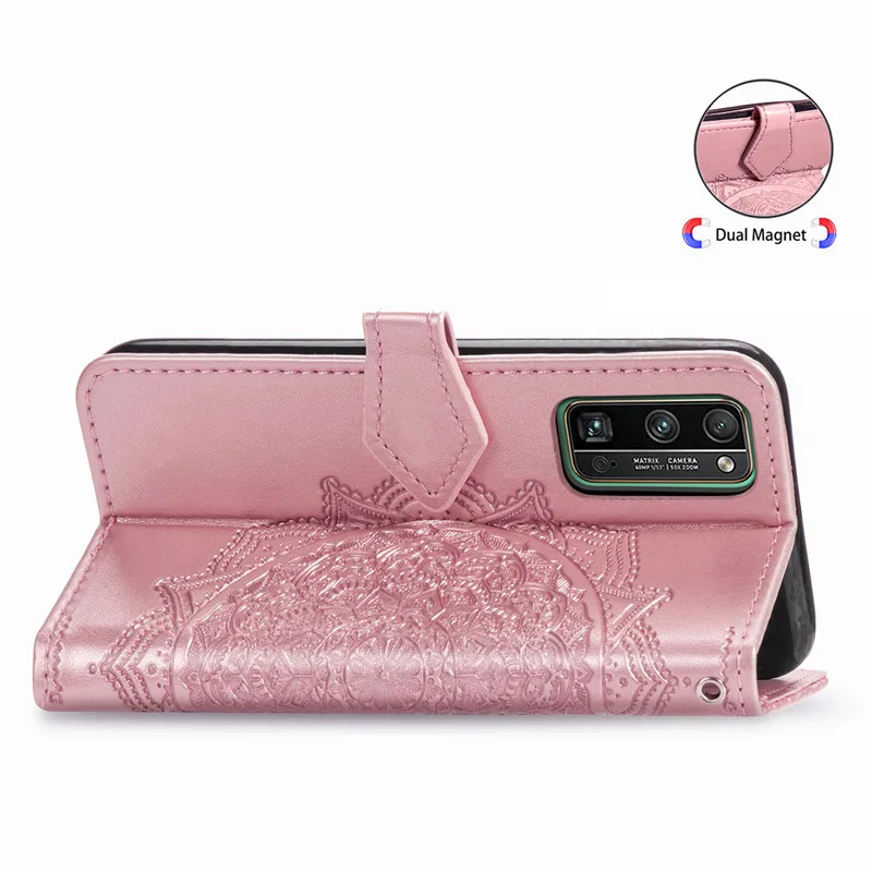 

Honor 30 Pro Plus Case on for Etui Huawei Honor 30 Pro Plus+ Case 3D Mandala Flower Leather Flip Cover for Huawei Honor 30S Casa