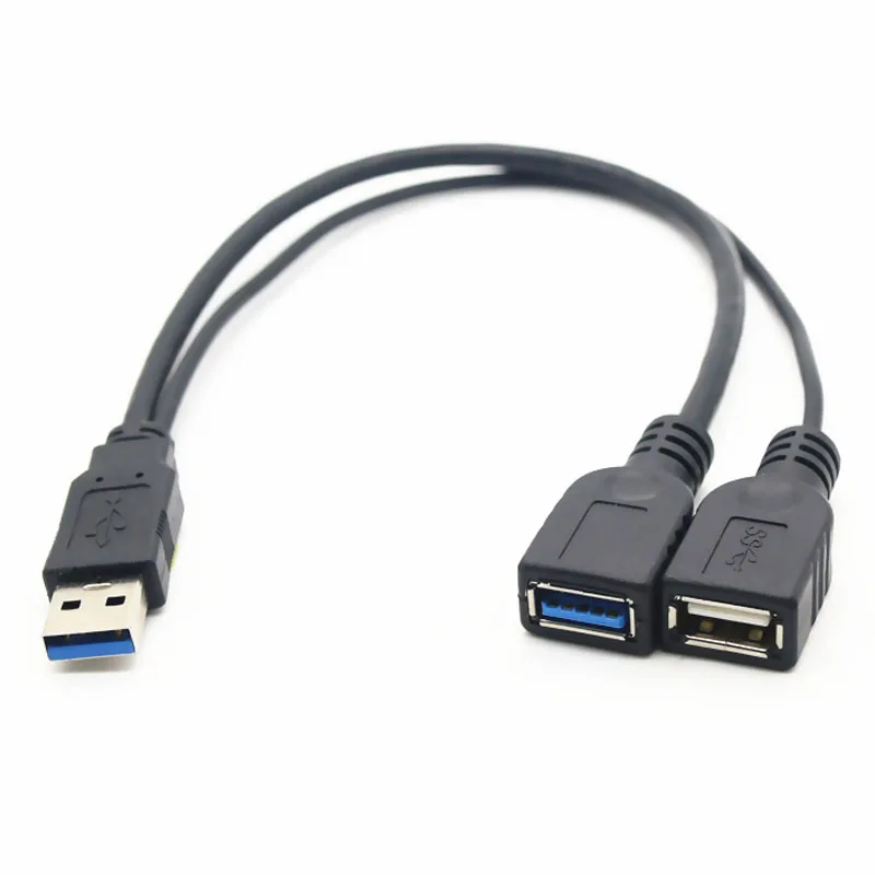 2020 разветвитель Кабель для передачи данных мышь USB 3 0 штекер-двойной адаптер