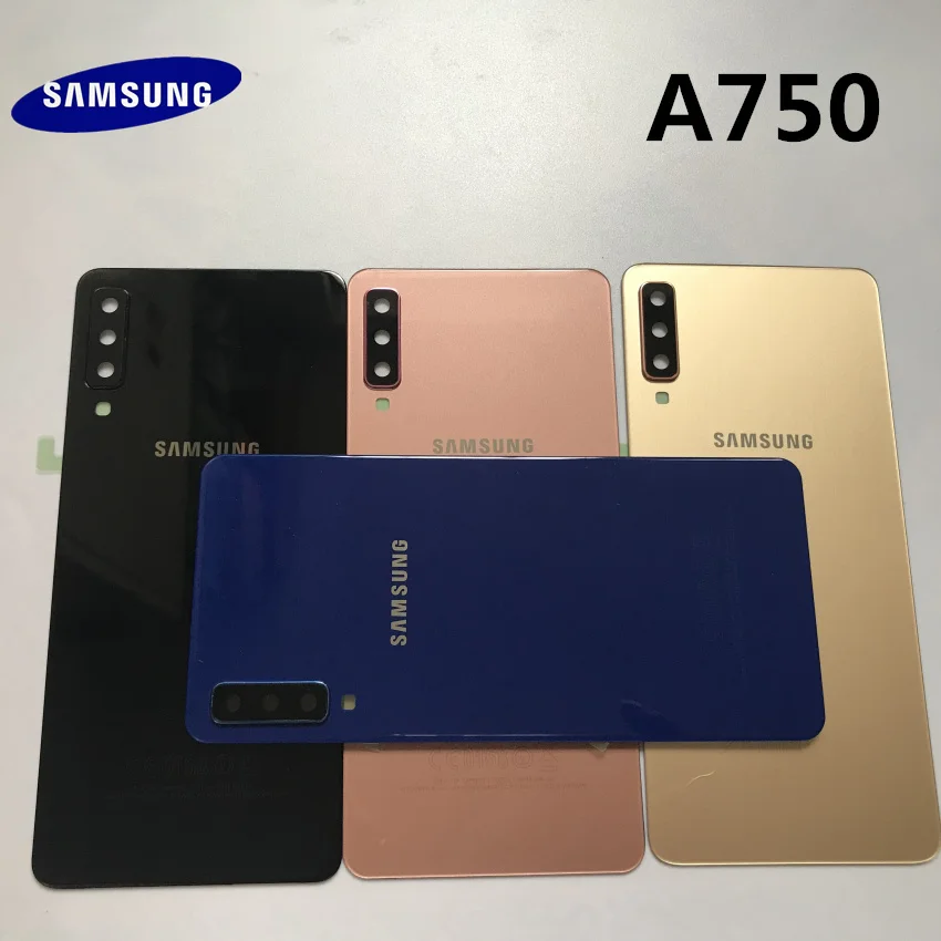 Samsung Galaxy A7 A750 A750F A750FD задняя крышка батарейного отсека задняя крышка Корпус Запасные части+ Ушная камера стеклянная рамка объектива