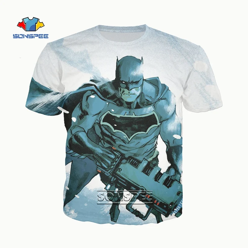 Мужская футболка с 3D принтом SONSPEE фитнес Бэтменом для бодибилдинга