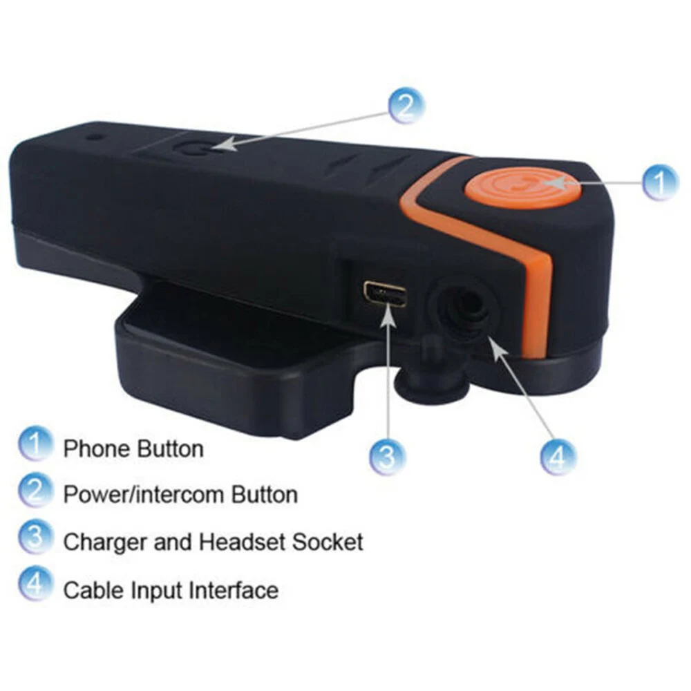 Мотоциклетные наушники 50 м стерео для шлема с микрофоном Bluetooth V4.1 + EDR