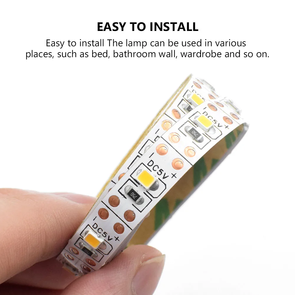 

LED Under Cabinet light LED Strip Port light Lamp with Wireless PIR Motion Sensor USB kitchen Stairs Wardrobe Bed Side Light led