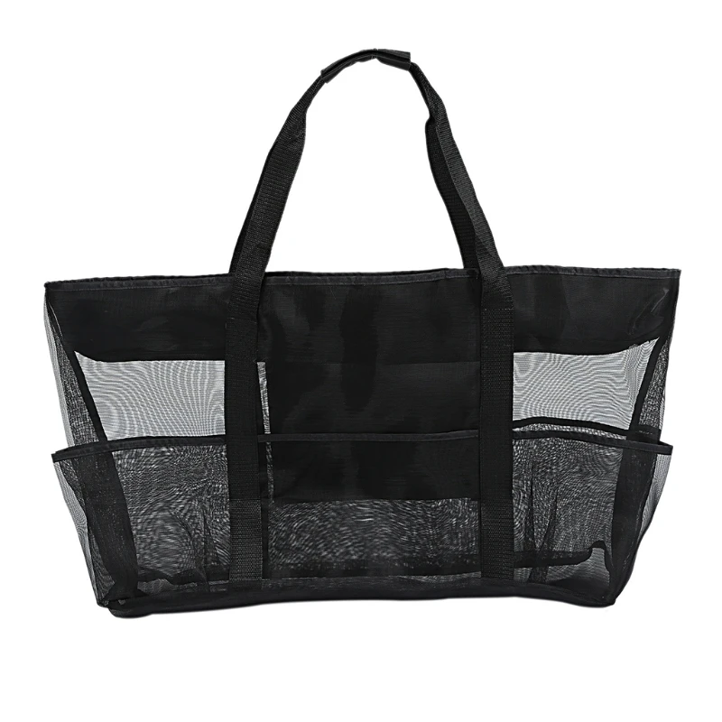 

Large Lightweight Mesh Tote Bag Portable Foldable Carry Tote Bag Many Pockets