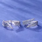 Винтажные парные кольца с крыльями демона и ангела, ювелирные изделия для пар, новый дизайн, готический черный стиль, Открытое кольцо на палец, очень странные дела