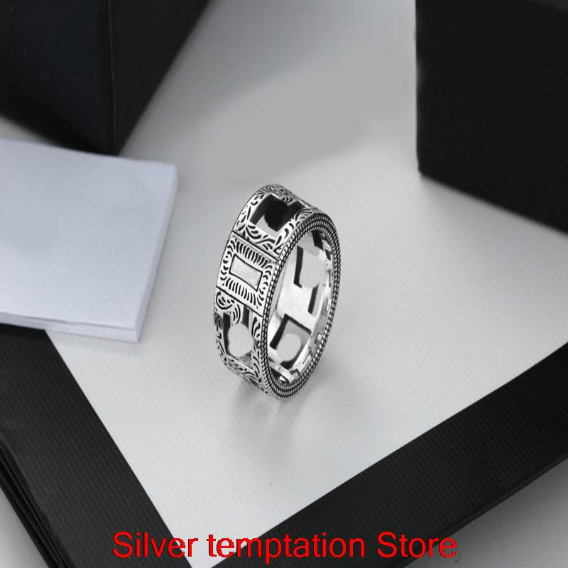

2021 Year New Style Ag Sterling Silver Ring Male And Women Couple Luxury Charm Retro Jewelry Fashion Party Gift Send Girlfriend