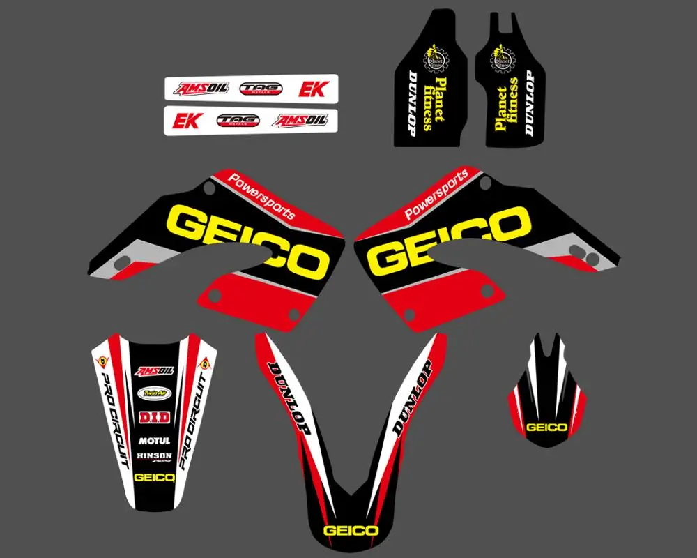 Графические наклейки для мотоцикла Honda CR125 CR125R CR250 CR250R 2000 2001 CR 125 250 125R 250R|team decals|decal