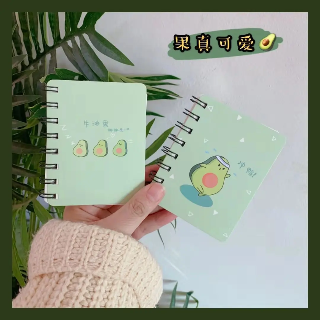 Милый мультяшный мини-ноутбук с катушкой маленький карман авокадо портативная