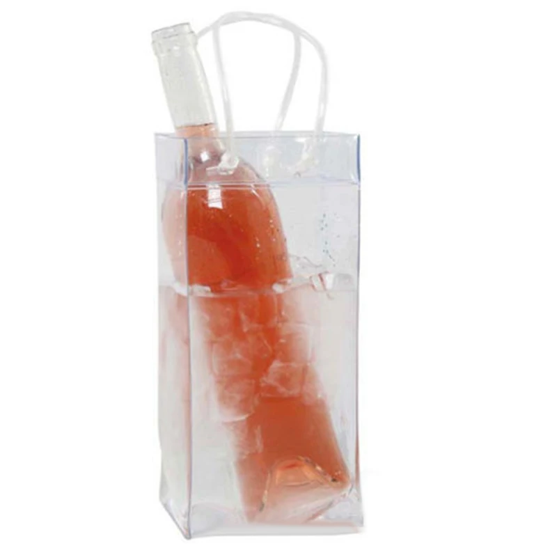 

1pc Transparent Ice Bag Wine Beer Champagne Bucket PVC Leakproof Ice Bag Beer Chiller Cooler Bag Portable Liquor Ice-Cold Tools