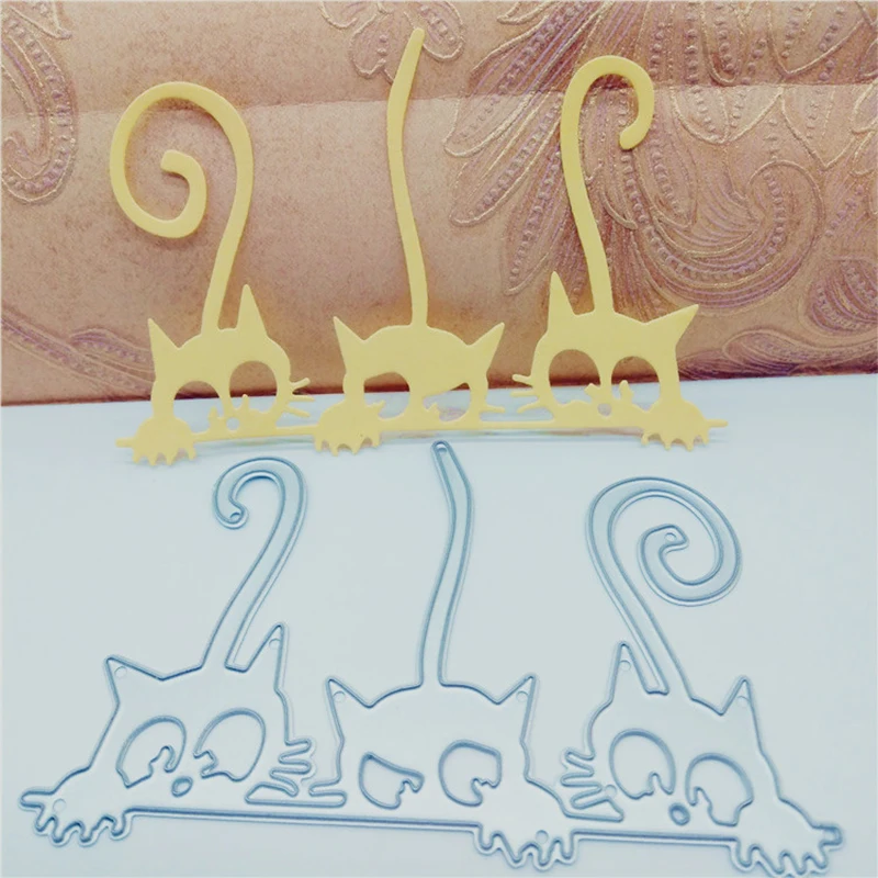 Металлические Вырубные штампы с крючком заднего вида кошки для Хэллоуина