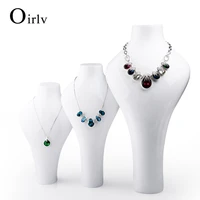 oirlv white resin necklace display bust stand pendant ring finger holder mannequins jewelry exhibitor jewelry organizer race