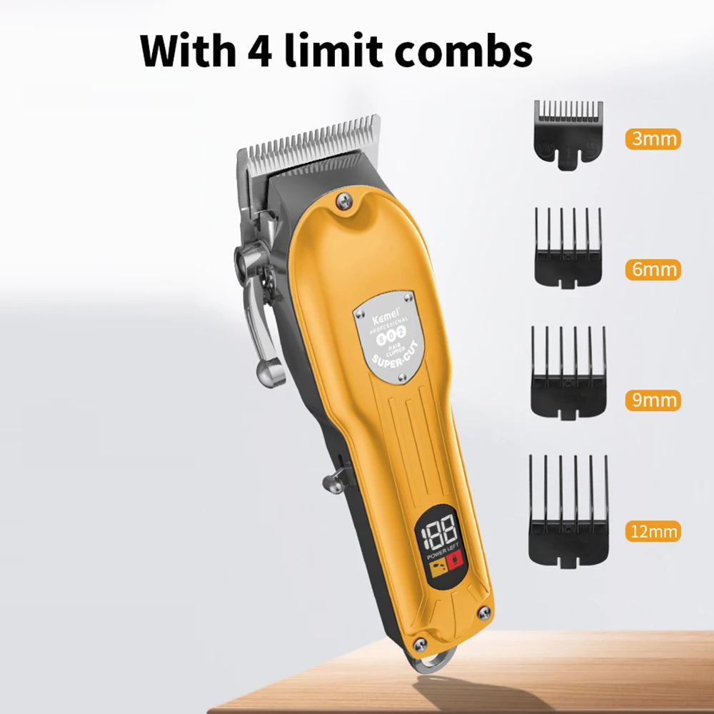 kemei KM-802 Barber Clipper Electric Hair Trimmer Cordless Shaver Mens Cutting Machine USB Rechargeable | Бытовая техника