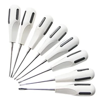 8pcs stainless steel dental luxating lift elevators clareador curved root dentist dental surgical instrument with plastic handle