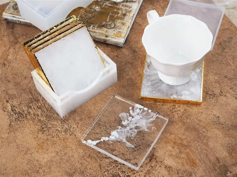 

DIY Square UV Epoxy Epoxy Resin Mold Coaster Storage Box Silicone Mold Crystal Coasters Casting Molds Resin Crafts