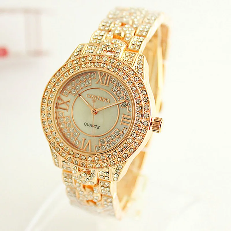 Женские часы CONTENA модные из нержавеющей стали с бриллиантами ЖЕНСКИЕ НАРЯДНЫЕ