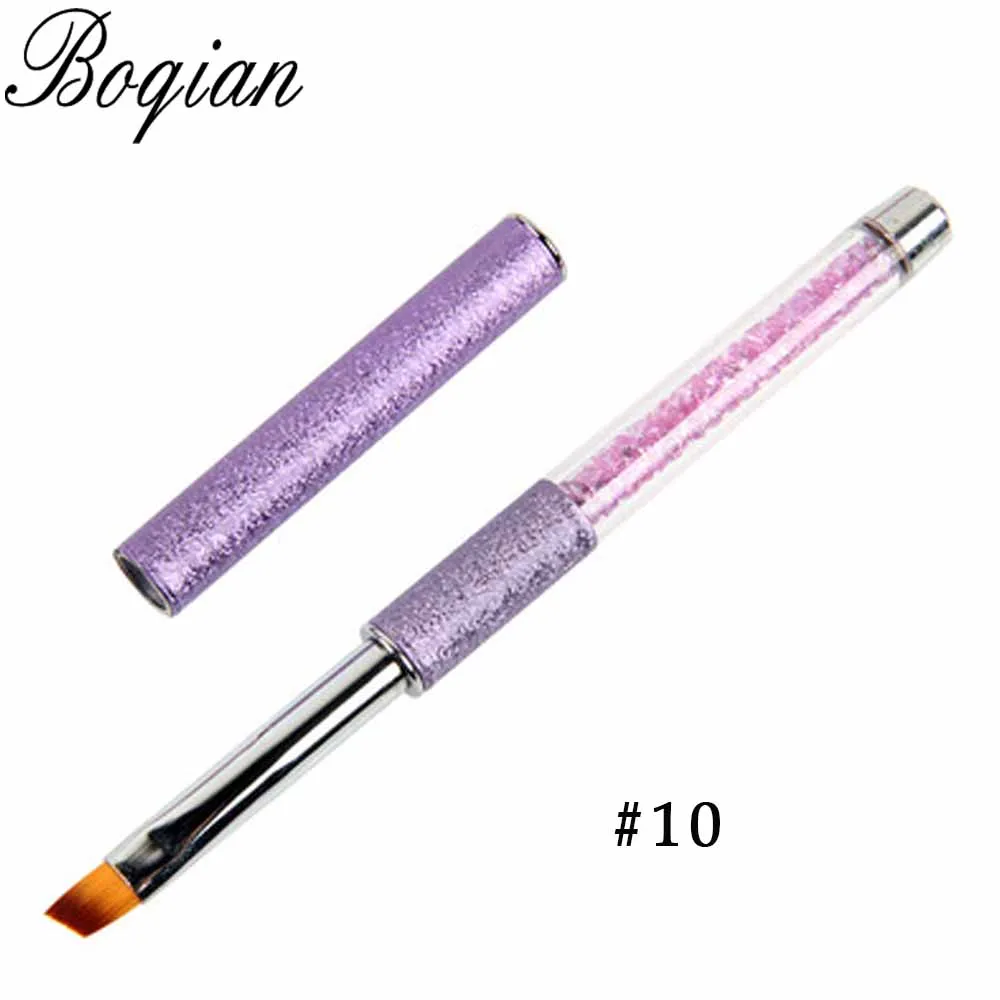 Size 10 BQAN 1 шт.#2#4#6#8#10 Кисть для ногтей ручка для ногтей срезанная головка для рисования акриловый УФ набор кистей для рисования кисти для рисования советы для искусства - Цвет: Size 10