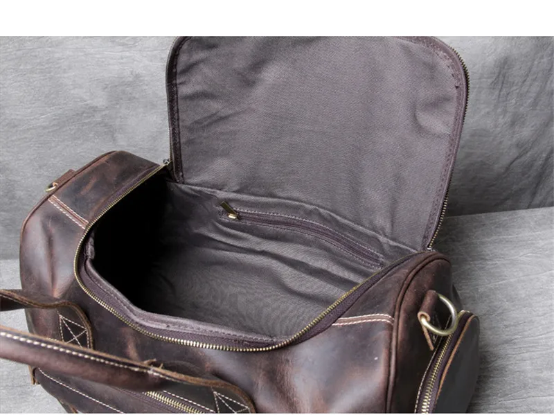 PNDME high quality crazy horse cowhide travel bag luxury simple vintage genuine leather luggage storage duffel handbags | Багаж и сумки