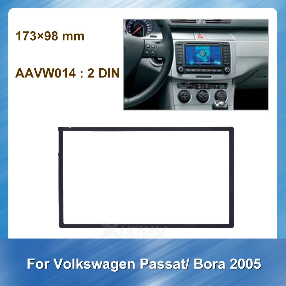 2Din Car Refitting DVD frame CD panel Dash Kit Fascia Radio Frame for Volkswagen Passat Bora 2005 Car Panel Bezel Trim kit