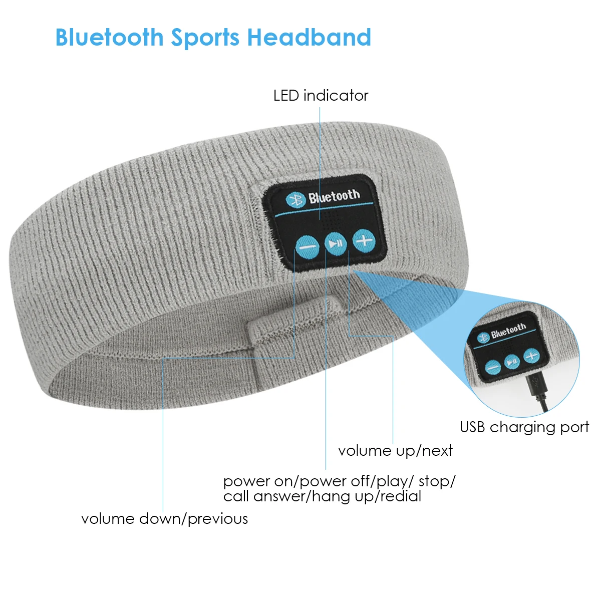 Беспроводная Bluetooth головная повязка для сна стереогарнитура спортивные