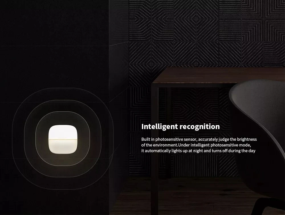 Mijia Yeelight YLYD09YL квадратный с регулируемым светом умный датчик ночного света Ультра-низкое энергопотребление AC220V