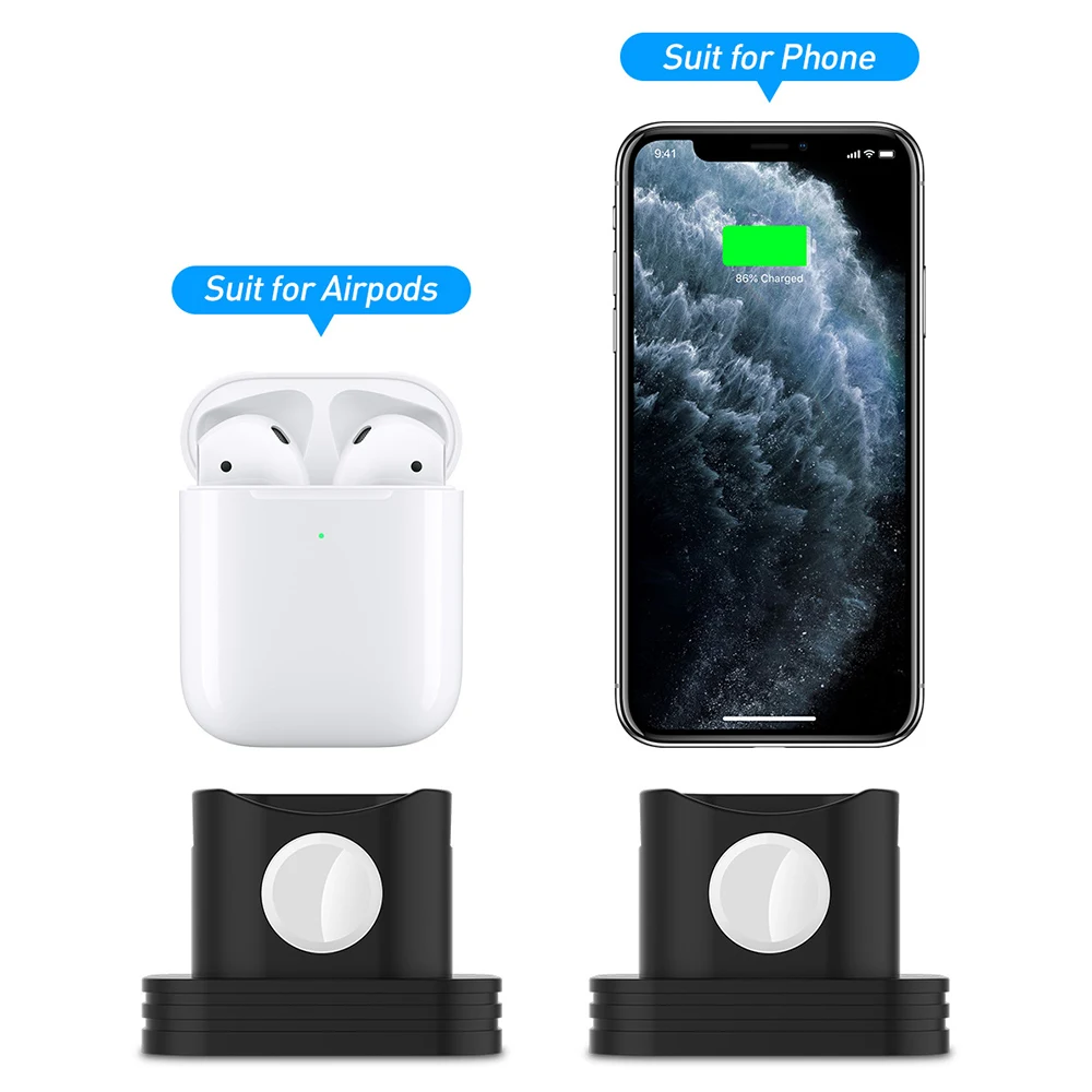 AIYIMA 2 в 1 Apple Watch Подставка для зарядки док-станции Airpods iPhone One Plus X XS 8 iWatch док-станция