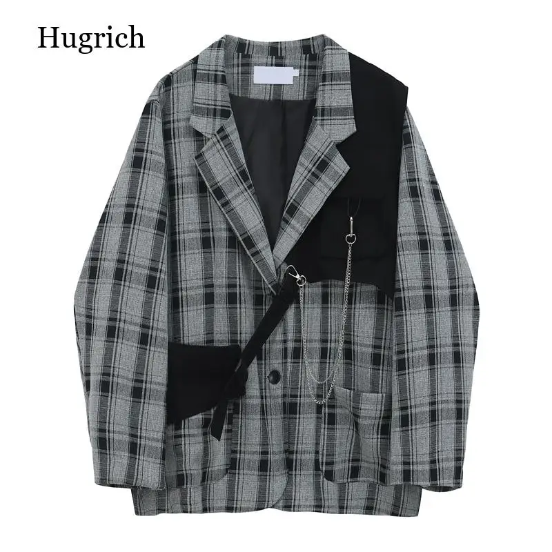 

Жакет женский в клетку, в стиле ретро, оверсайз, 2021