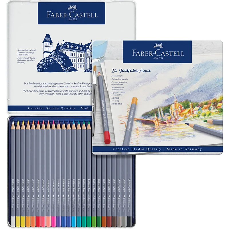 1 комплект Faber Castell синяя серия водорастворимый цветной карандаш несколько цветов