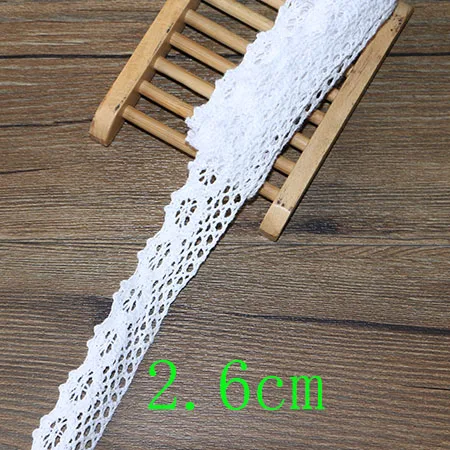 5 yards 2.6cm Новинка, 5 ярдов/много, высокое качество, белое кружево, хлопок, кружево для шитья, домашний интерьер, аксессуары для одежды, материал для рукоделия - Цвет: 5 yards 2.6cm