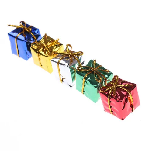 

10pcs 3D Miniature Wood Dollhouse Mini Christmas cube Gift Box wedding box Dollhouse Furniture Kits Toys Wholesale